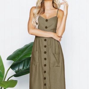 Venidress- Button front midi dress